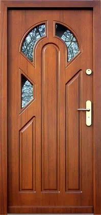 Drzwi zewnętrzne drewniane 537S3F teak