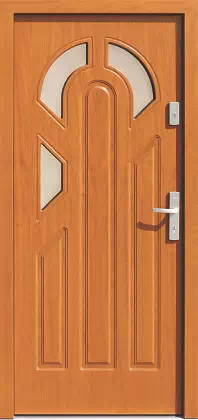 Drzwi zewnętrzne drewniane 537S3F złoty dąb