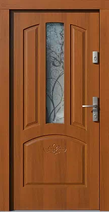 Drzwi zewnętrzne drewniane 552,1S+d1-ds4 złoty dąb
