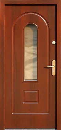 Drzwi zewnętrzne drewniane 571S1 teak