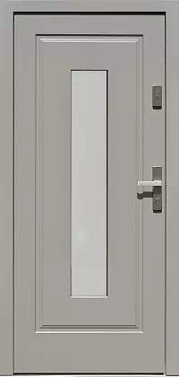 Drzwi drewniane zewnętrzne do domu wzór 572S3 w kolorze szare.