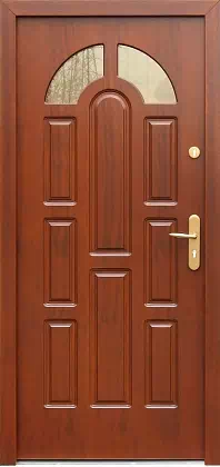 Drzwi zewnętrzne drewniane 578S2 teak