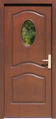 Drzwi zewnętrzne drewniane 581S2 orzech