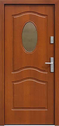 Drzwi zewnętrzne drewniane 581S2 teak 2