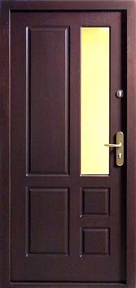 Drzwi zewnętrzne drewniane 590S1 ciemny orzech