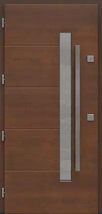 Drzwi zewnętrzne nowoczesne 417,13 orzech