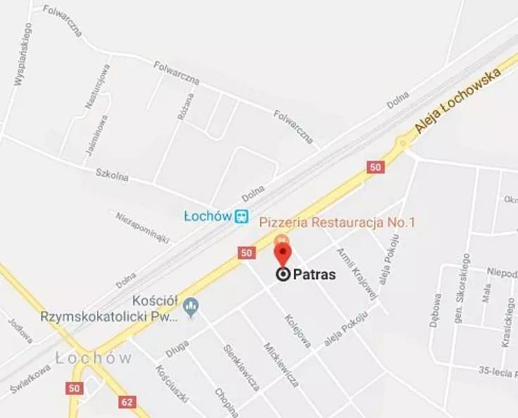 Patras - Lokalizacja salonu sprzedaży i wymiany drzwi zewnętrznych w Łochowie