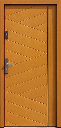 Drzwi antywłamaniowe zewnętrzne do domu i wewnętrzne do mieszkania model wzór 430,1-430,11 w kolorze jasny dąb.