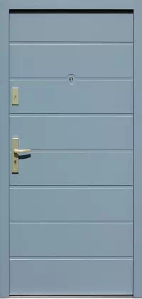 Drzwi antywłamaniowe zewnętrzne do domu i wewnętrzne do mieszkania model 490,1 w kolorze szare.