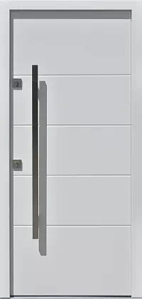 Drzwi antywłamaniowe zewnętrzne do domu i wewnętrzne do mieszkania model 490,12 w kolorze białe.
