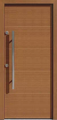 Drzwi antywłamaniowe zewnętrzne do domu i wewnętrzne do mieszkania model wzór 490,15 w kolorze złoty dąb.