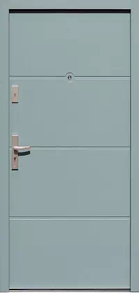 Drzwi antywłamaniowe zewnętrzne do domu i wewnętrzne do mieszkania model wzór 490,6 w kolorze szare.