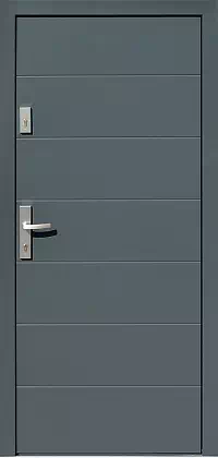 Drzwi antywłamaniowe zewnętrzne do domu i wewnętrzne do mieszkania model wzór 490,7B w kolorze antracyt.