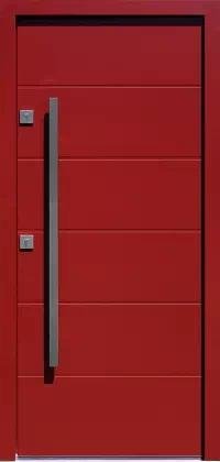 Drzwi antywłamaniowe zewnętrzne do domu i wewnętrzne do mieszkania model 490,8B w kolorze bordowe.