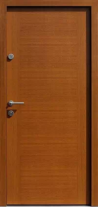 Drzwi antywłamaniowe zewnętrzne do domu i wewnętrzne do mieszkania model wzór 500A w kolorze złoty dąb.