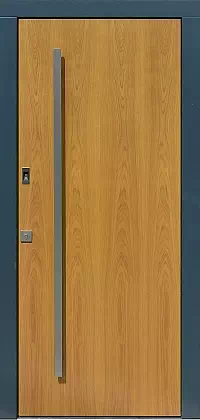 Drzwi antywłamaniowe zewnętrzne do domu i wewnętrzne do mieszkania model wzór 500C w kolorze jasny dab + antracyt.
