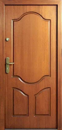 Drzwi antywłamaniowe zewnętrzne do domu i wewnętrzne do mieszkania model 513 w kolorze teak.