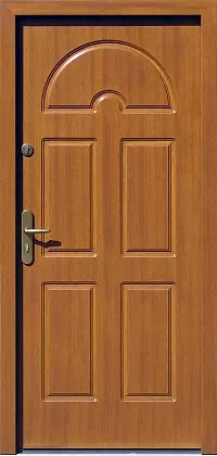 Drzwi antywłamaniowe zewnętrzne do domu i wewnętrzne do mieszkania model 533,1 w kolorze złoty dąb.