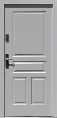 Drzwi antywłamaniowe zewnętrzne do domu i wewnętrzne do mieszkania model wzór 533,7 w kolorze białe.