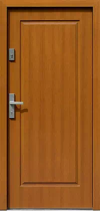 Drzwi antywłamaniowe zewnętrzne do domu i wewnętrzne do mieszkania model wzór 535,5 w kolorze złoty dąb.