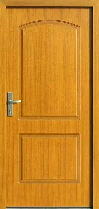 Drzwi antywłamaniowe zewnętrzne do domu i wewnętrzne do mieszkania model 584F1 w kolorze jasny dab.