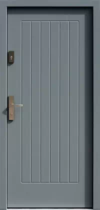 Drzwi antywłamaniowe zewnętrzne do domu i wewnętrzne do mieszkania model 688,2 w kolorze szare.