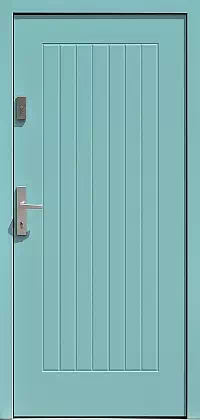 Drzwi antywłamaniowe zewnętrzne do domu i wewnętrzne do mieszkania model wzór 688,2C w kolorze błękitne.