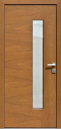 Drzwi dębowe zewnętrzne wejściowe do domu model wzór 418,1 w kolorze złoty dąb.