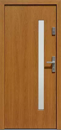 Drzwi dębowe zewnętrzne wejściowe do domu model wzór 427,11 w kolorze winchester.