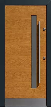 Drzwi dębowe zewnętrzne wejściowe do domu model wzór 427,12 w kolorze jasny dab + antracyt.