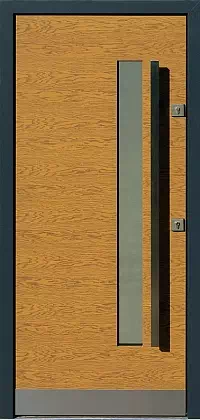Drzwi dębowe zewnętrzne wejściowe do domu model 427,14 w kolorze winchester + antracyt.