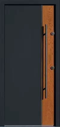 Drzwi dębowe zewnętrzne wejściowe do domu model wzór 430,5-500C w kolorze antracyt+złoty dąb.