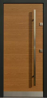 Drzwi dębowe zewnętrzne wejściowe do domu model 431,2 w kolorze winchester + antracyt.
