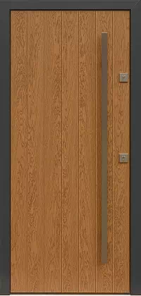 Drzwi dębowe zewnętrzne wejściowe do domu model wzór 431,20 w kolorze winchester + antracyt.