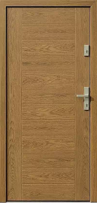 Drzwi dębowe zewnętrzne wejściowe do domu model wzór 433,1 w kolorze winchester.
