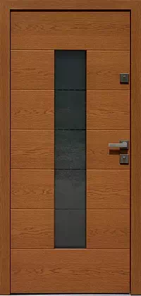 Drzwi dębowe zewnętrzne wejściowe do domu model wzór 466,2+ds11 w kolorze ciemny dąb.