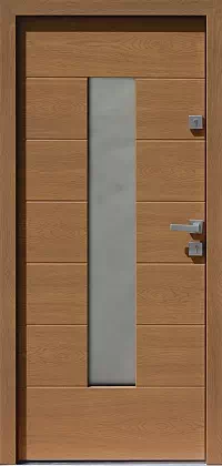 Drzwi dębowe zewnętrzne wejściowe do domu model wzór 466,2 w kolorze złoty dąb.
