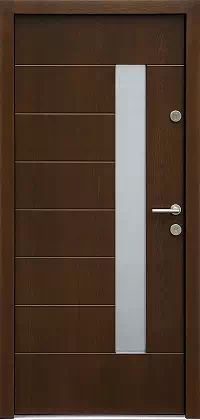 Drzwi dębowe zewnętrzne wejściowe do domu model 478,3 w kolorze orzech ciemny.