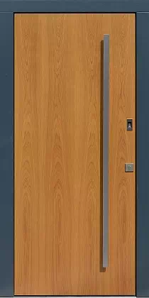Drzwi dębowe zewnętrzne wejściowe do domu model 500C w kolorze jasny dab + antracyt.