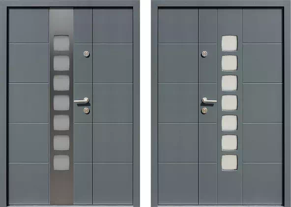Drzwi dwuskrzydłowe zewnętrzne inox wzór wzór 946,1-946,11 w kolorze antracytowe.