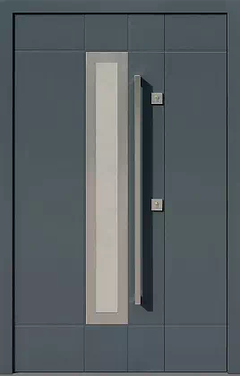 Drzwi dwuskrzydłowe zewnętrzne inox wzór 955,1-955,11 w kolorze antracyt.