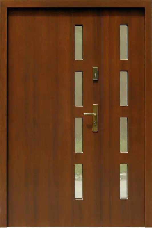 Drzwi wejściowe dwuskrzydłowe nowoczesne 923,1 orzech
