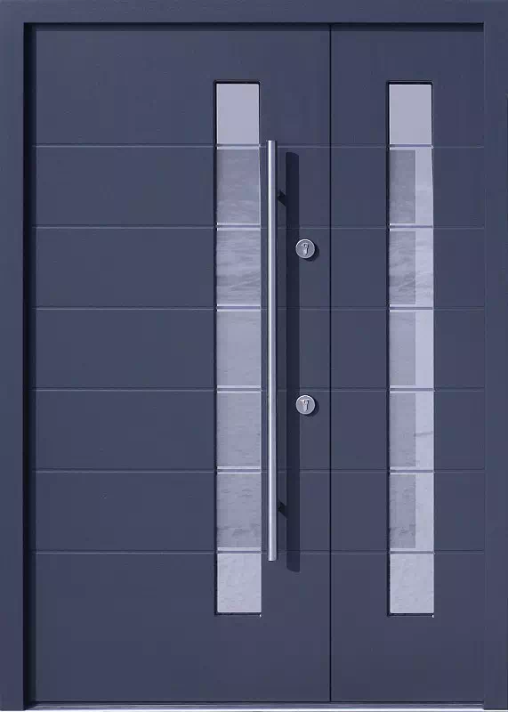Drzwi wejściowe dwuskrzydłowe nowoczesne 941,1+ds1 antracyt