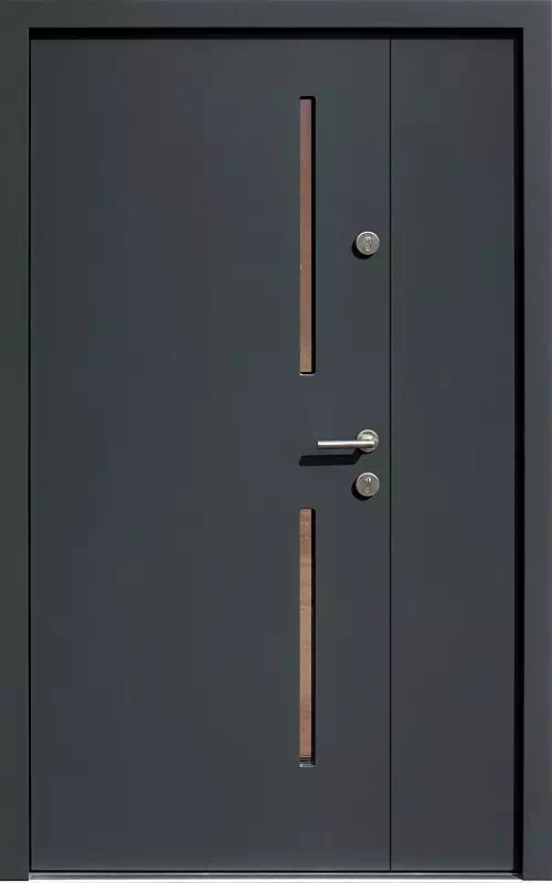 Drzwi wejściowe dwuskrzydłowe nowoczesne 948,11 antracyt