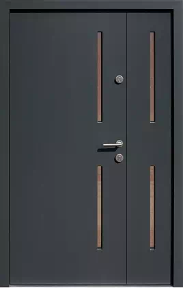 Drzwi dwuskrzydłowe zewnętrzne nowoczesne wzór wzór 948,12 w kolorze antracyt.