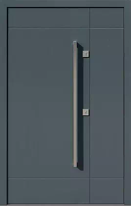 Drzwi dwuskrzydłowe zewnętrzne nowoczesne wzór 955,2 w kolorze antracyt.