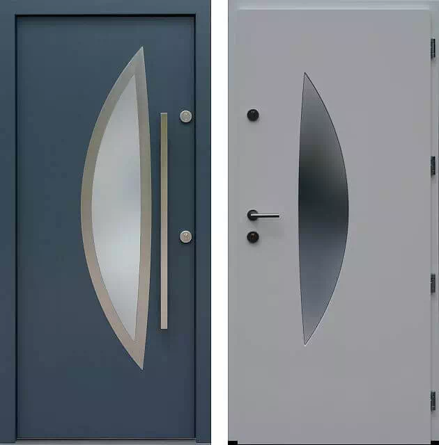 Drzwi wejściowe inox 412,1-412,11 antracyt + białe