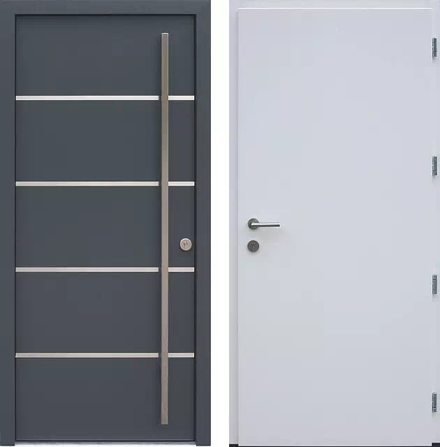 Drzwi wejściowe inox 423,1-500C antracytowe + białe