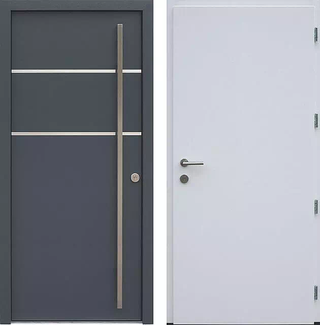 Drzwi wejściowe inox 423,2-500C antracytowe + białe