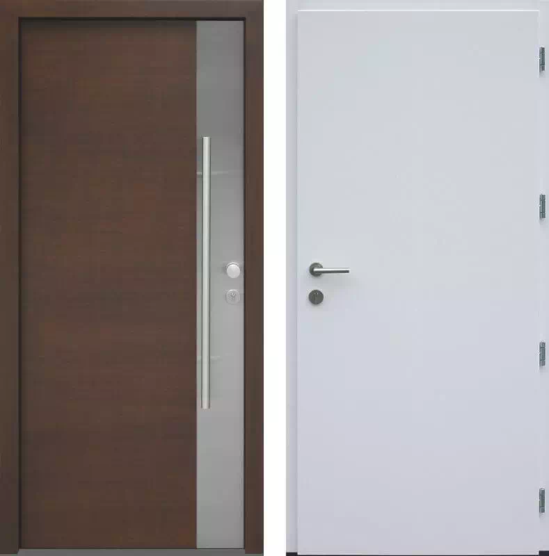 Drzwi wejściowe inox 430,6B-500B tiama + białe